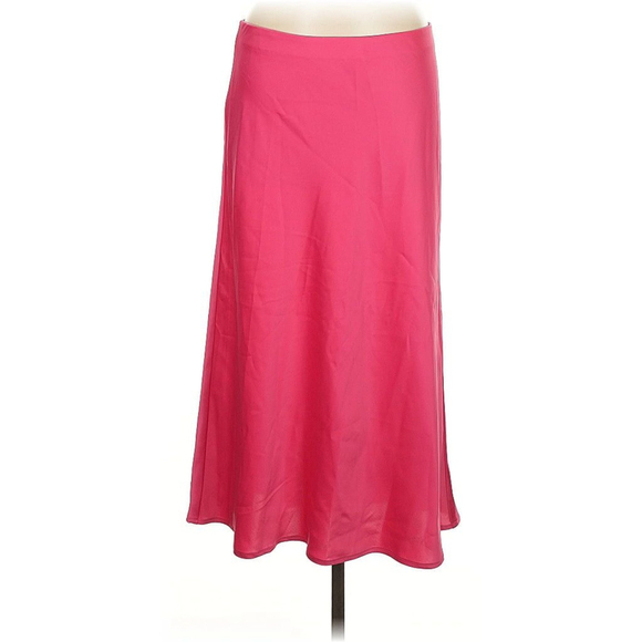 Rachel Zoe Hot Pink Satin Bias-Cut Midi Skirt – Size 6 (NWT) - Picture 5 of 5